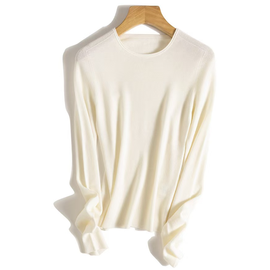 YOUM可机洗超细美丽诺羊毛纱线打底衫