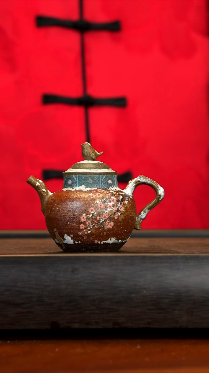 【闪购商品】紫砂茶壶《宫灯的冬》柴烧 念物 观羽