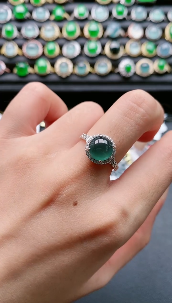 【闪购商品】翡翠戒指银S925镶嵌1111