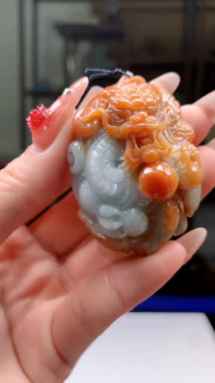 【闪购商品】定制翡翠未镶嵌1044ry-毛货挂件62