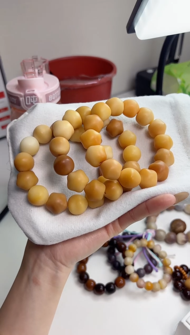 手串菩提根/象牙果沐a36干磨五角星17mm手串随机