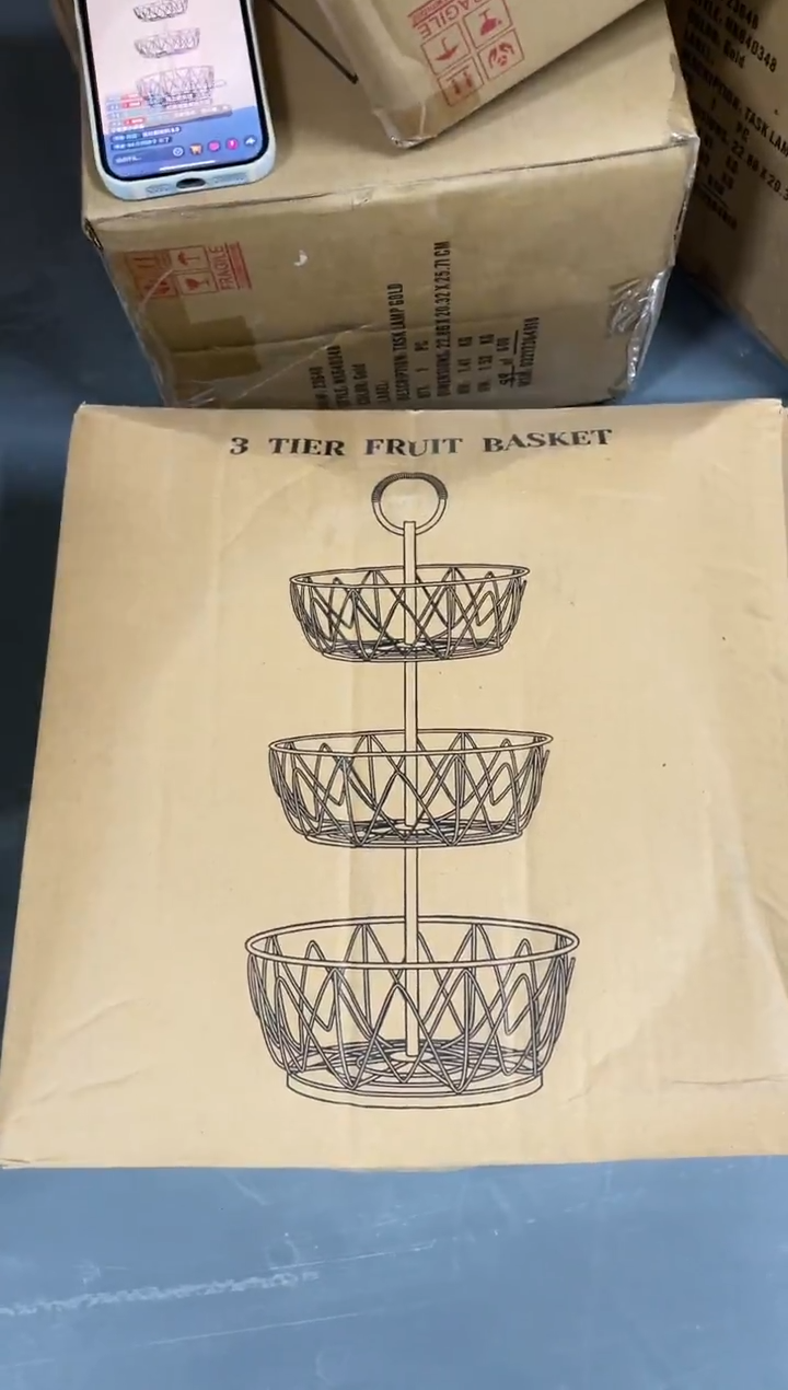 合金三层果蔬篮三层