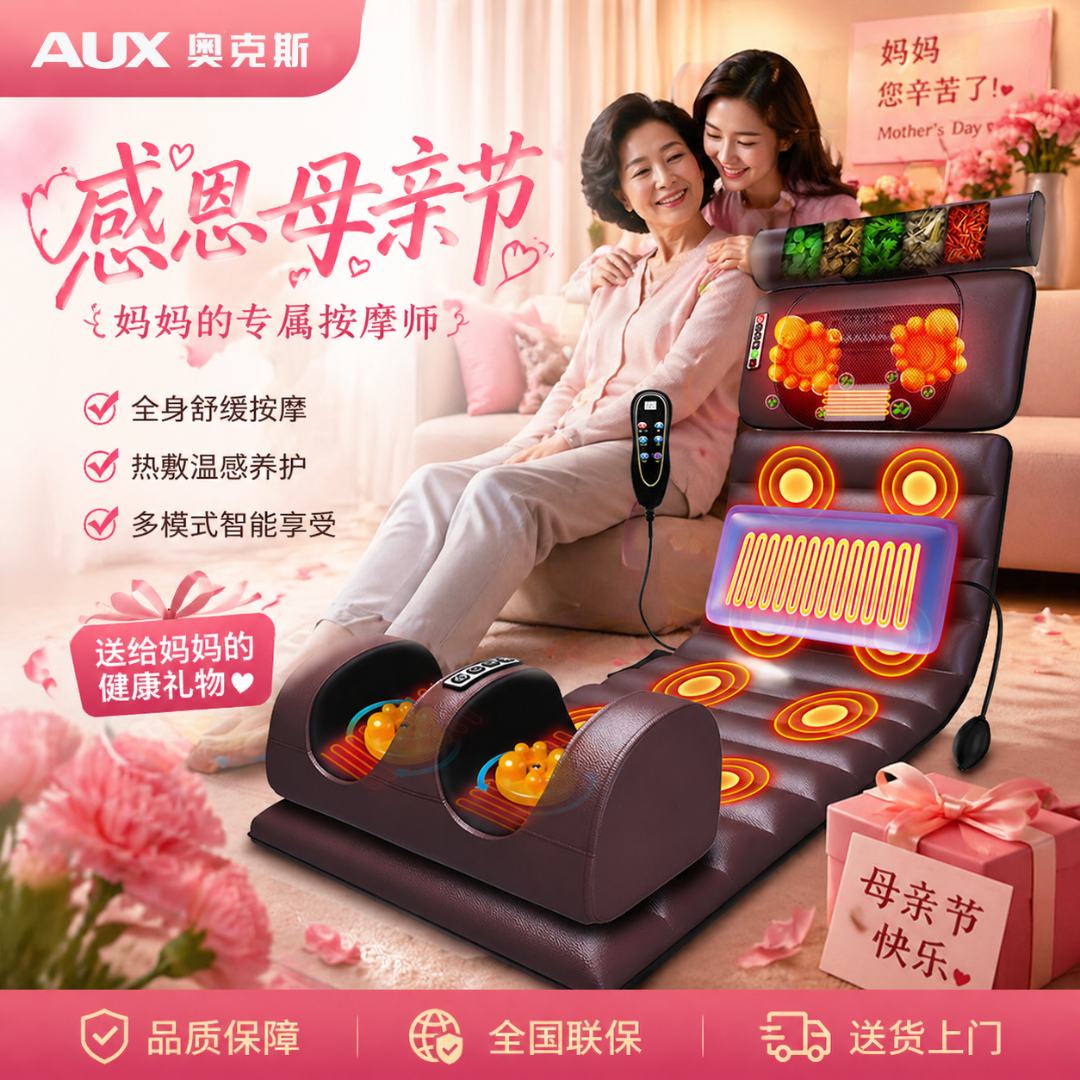 【520礼物】奥克斯颈椎按摩器全身家用按摩垫颈肩腰背按摩仪最新款商品图