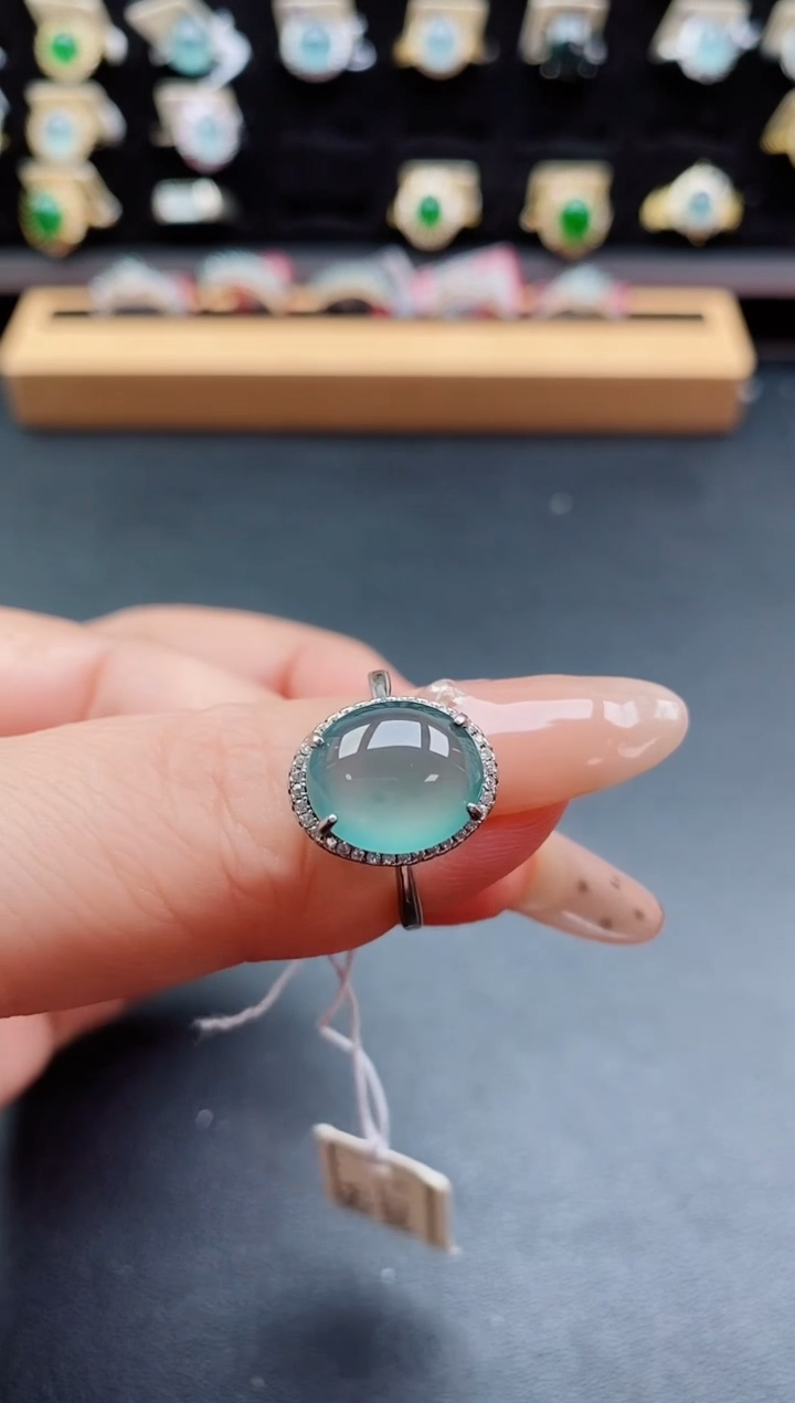 银S925镶嵌戒指翡翠1