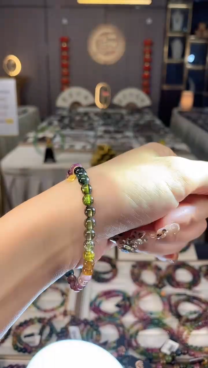 未镶嵌老矿碧玺单圈手串5mm+碧玺dan多样性发货一条