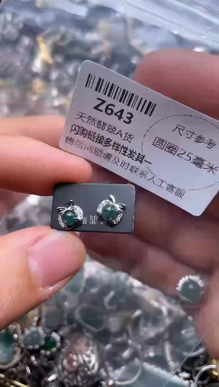 【闪购商品】翡翠颈饰未镶嵌Z643耳钉