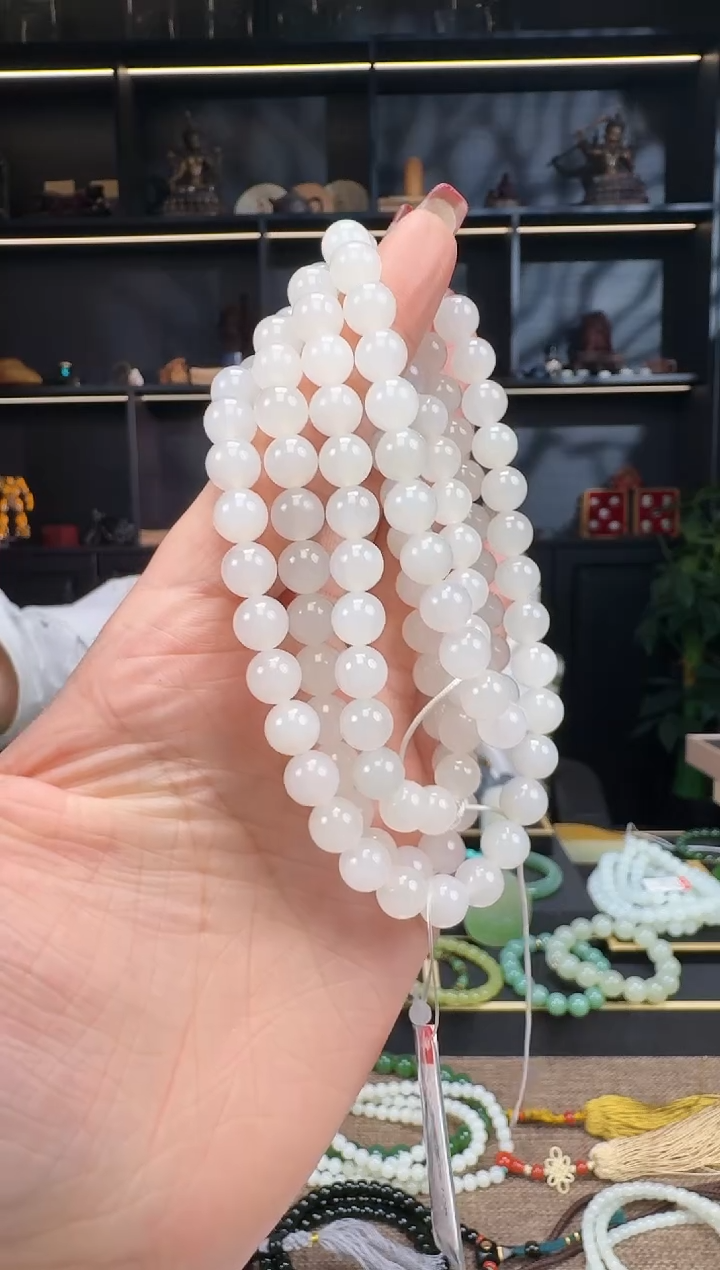 【闪购商品】和田玉1未镶嵌8mm野牛沟108