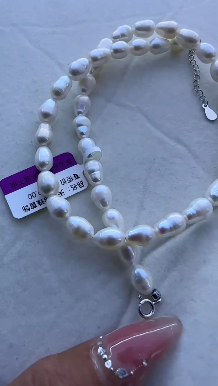 【闪购商品】淡水珍珠项链银S925镶嵌618