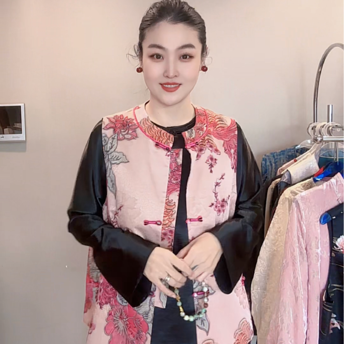 FL  3040｛春日百鸟欢鸣｝新中式提花面料宽松百搭时尚新款国风马甲