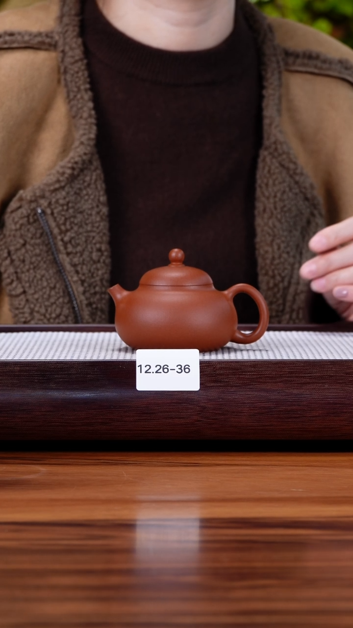 茶壶紫砂洪12.26-36宝山老红泥  文旦140