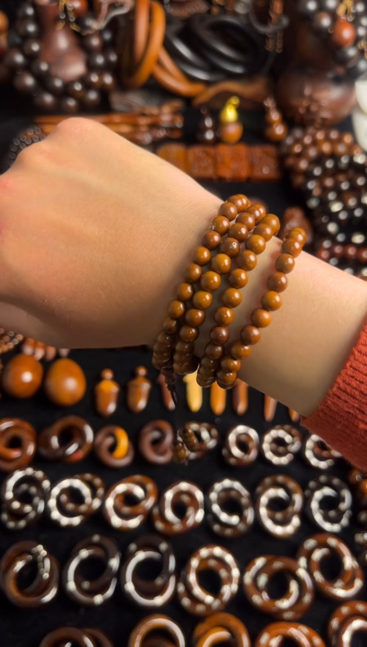 枣木雷击枣木老料108卡0.6手串