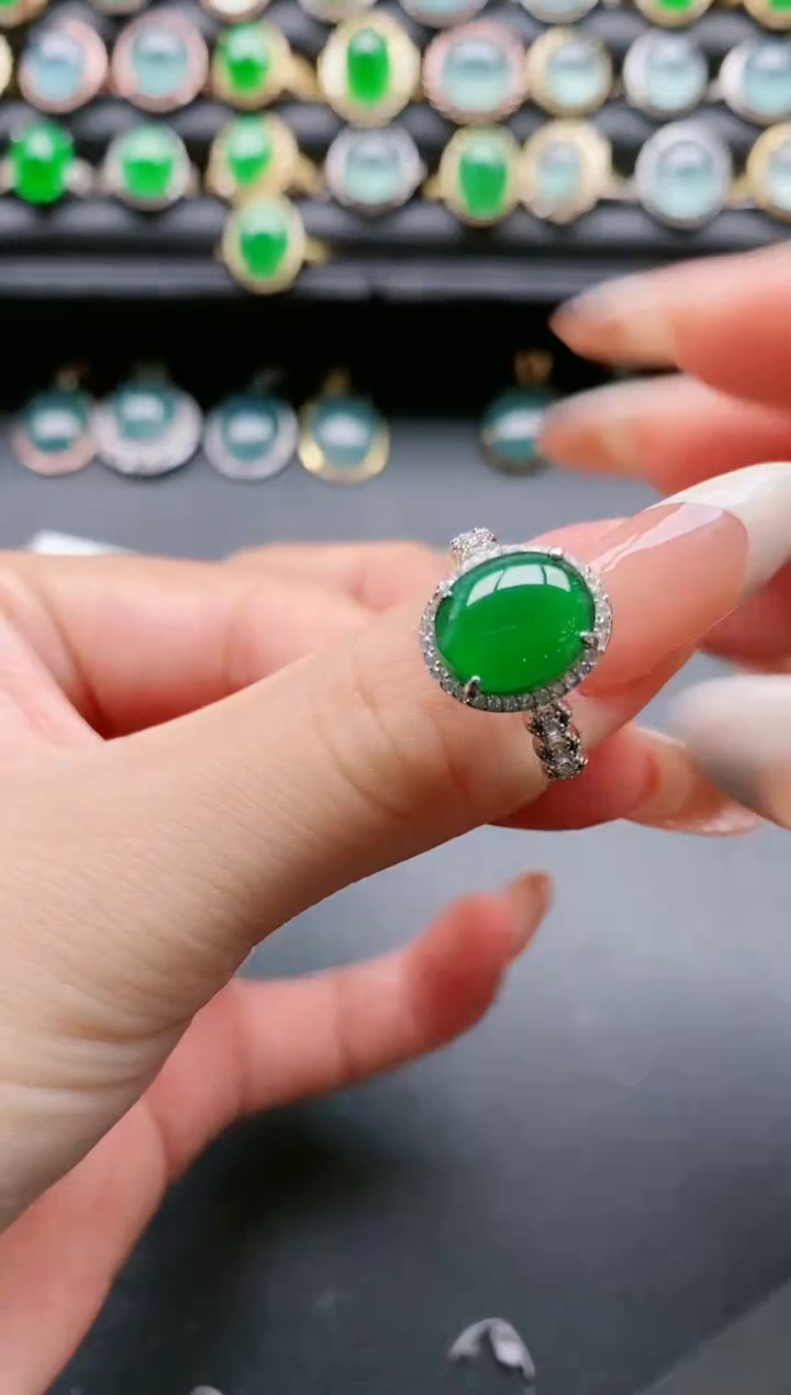 【闪购商品】翡翠戒指银S925镶嵌111111111