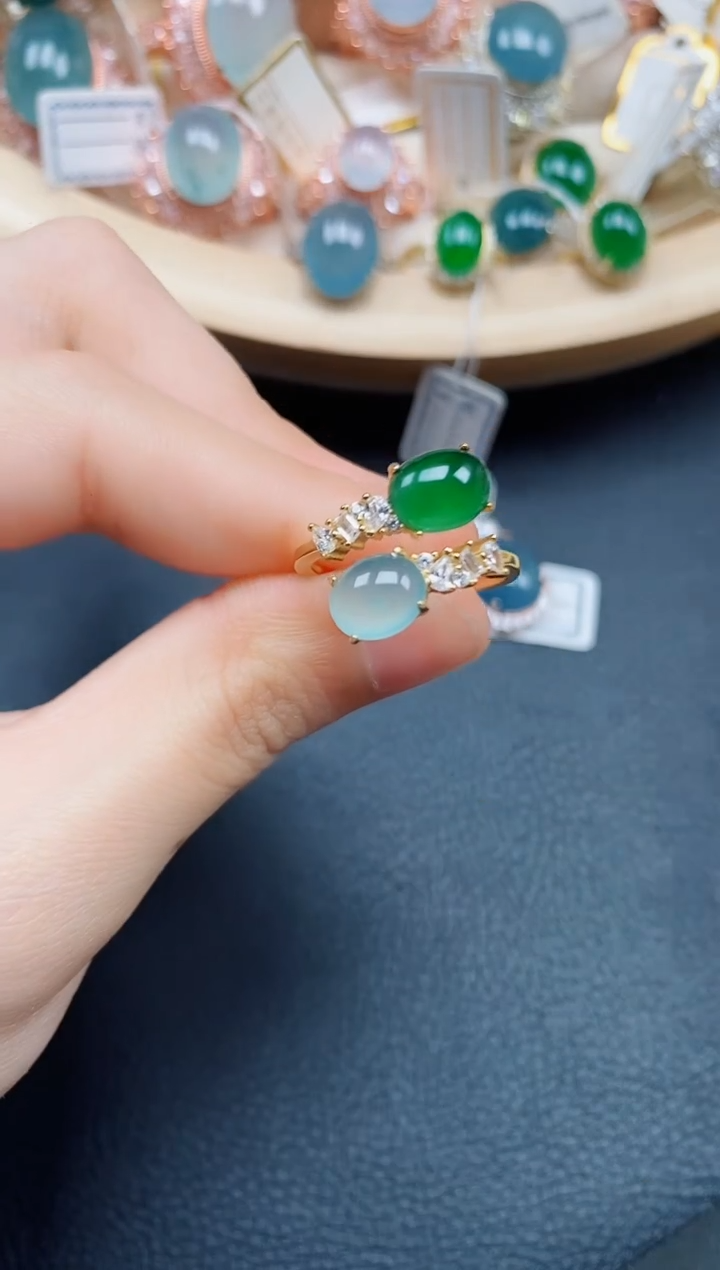 【闪购商品】翡翠戒指银S925镶嵌翡翠