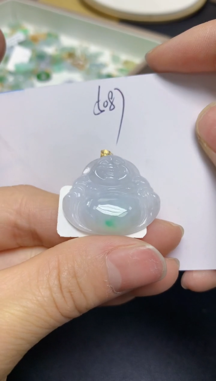 【闪购商品】翡翠挂件18K金镶嵌 天然翡翠A货