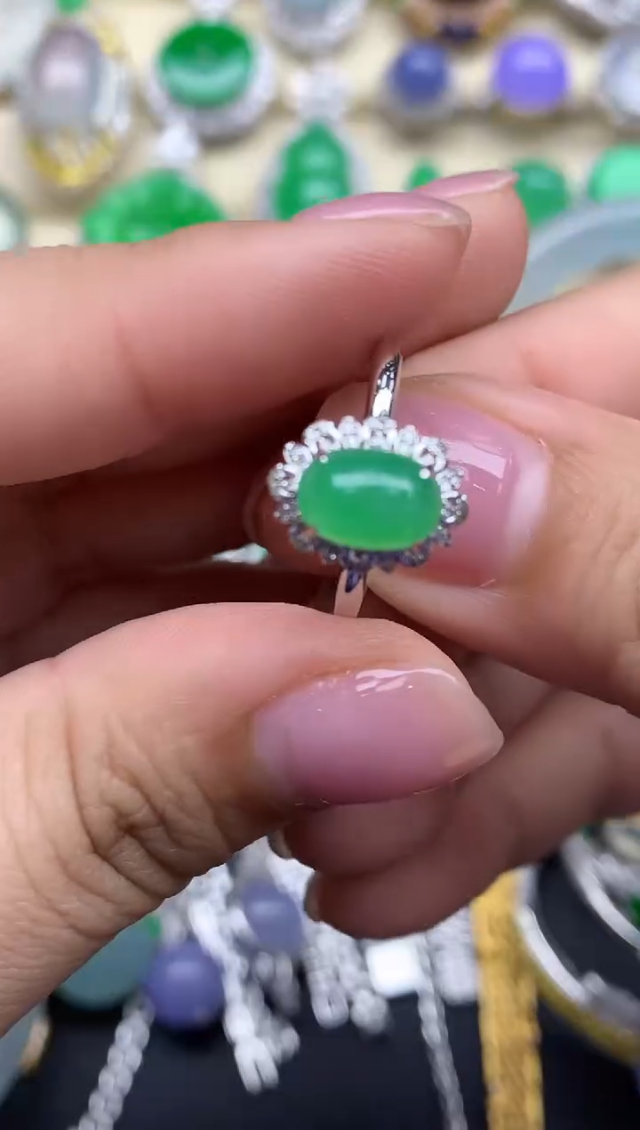 【闪购商品】翡翠戒指18K金镶嵌496-中国好珍宝