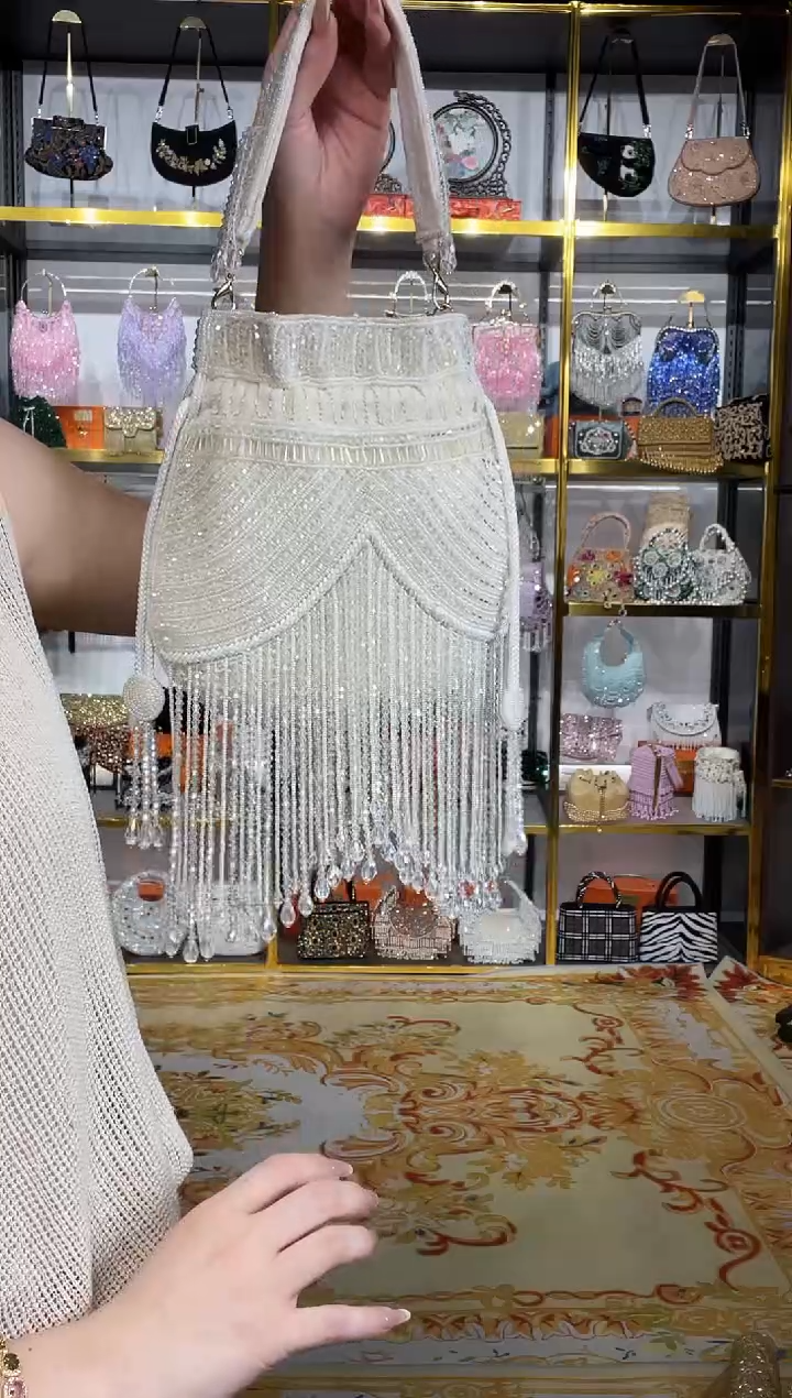 织物珠韵恒泽重工串珠手提包直播间女神专拍
