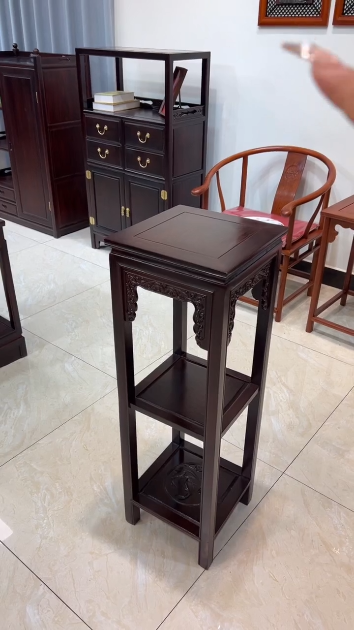 黑酸枝木类成套家具花架