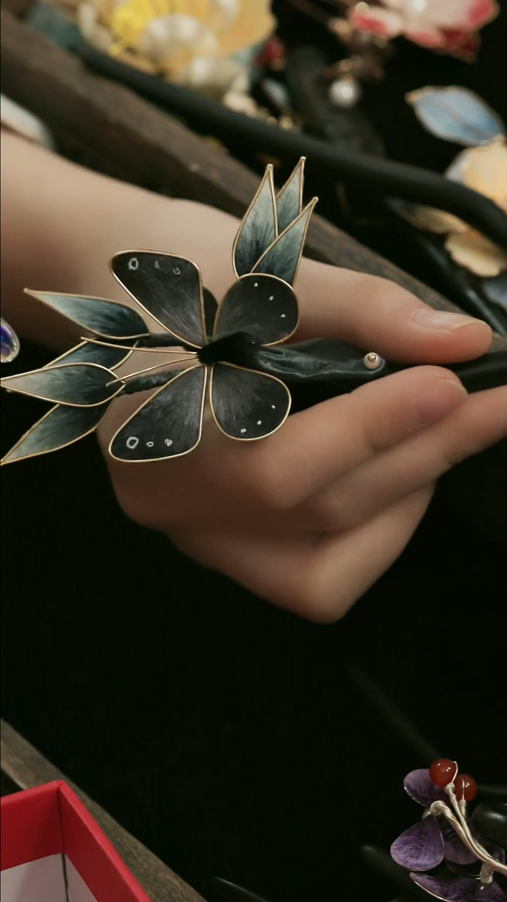 刺绣湘传礼纯手工发簪