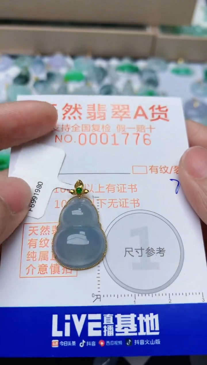 【闪购商品】翡翠颈饰18K金镶嵌天然翡翠A货   