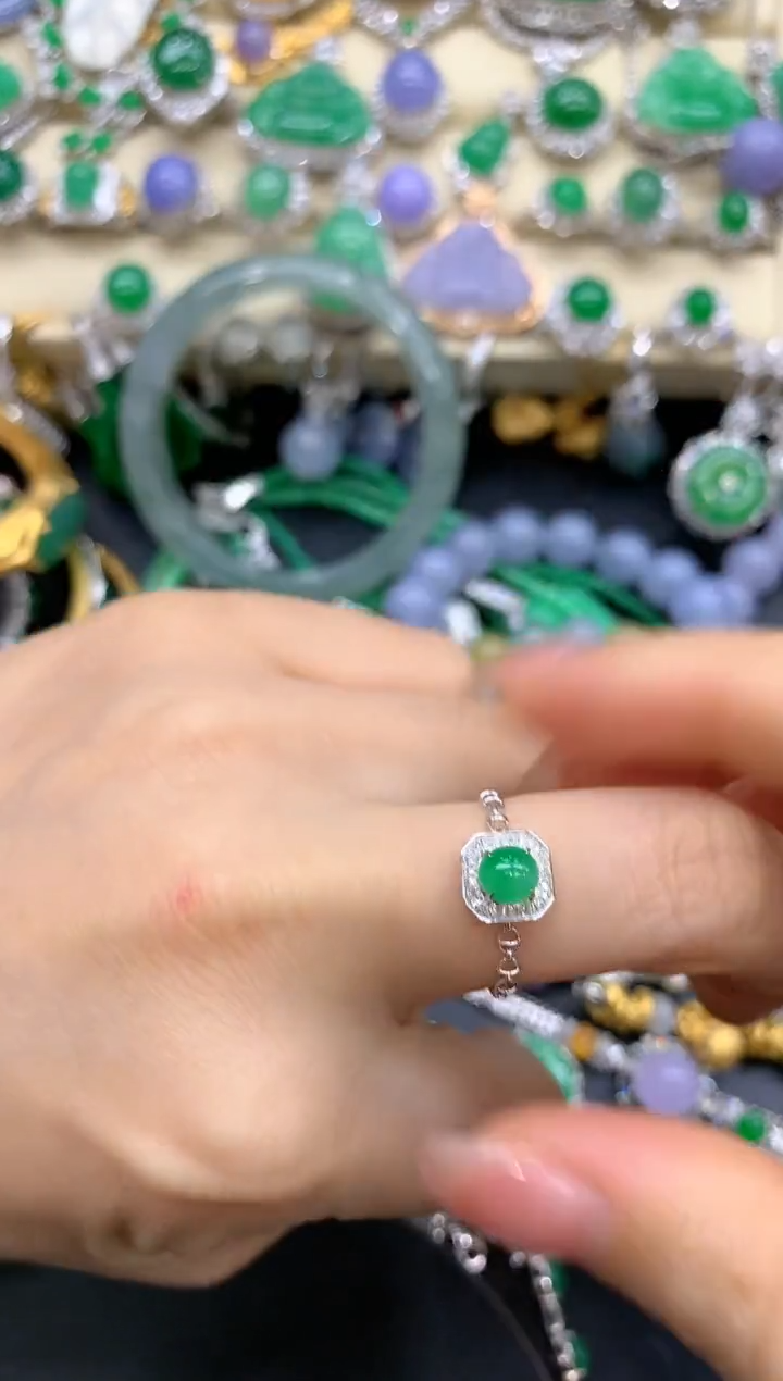 【闪购商品】翡翠戒指18K金镶嵌235-中国好珍宝