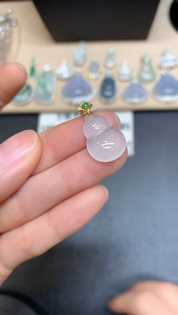 【闪购商品】翡翠颈饰18K金镶嵌【葫芦无服务费多样性发其一