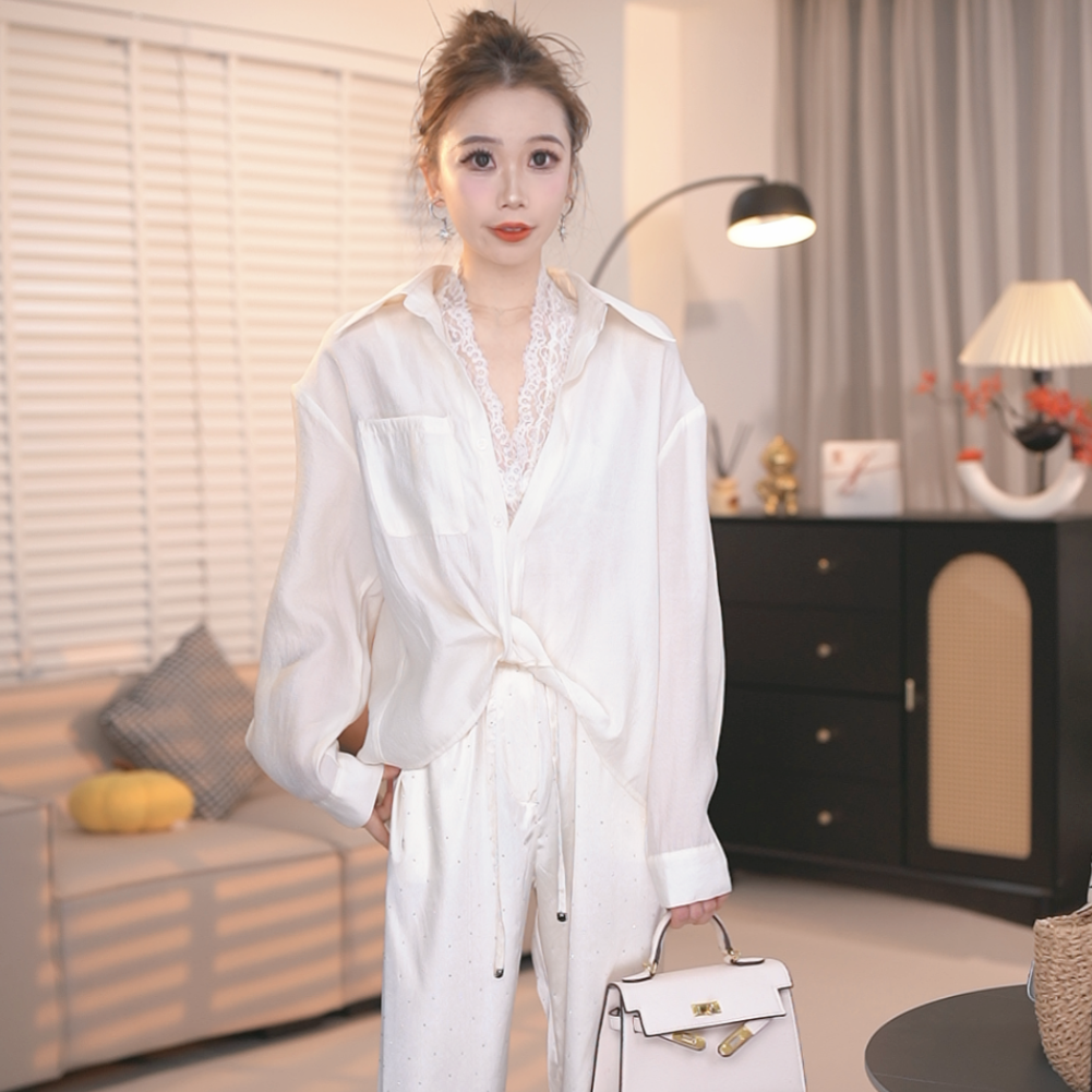 2025春季新款气质设计师款白色职业ol风轻奢两件套装