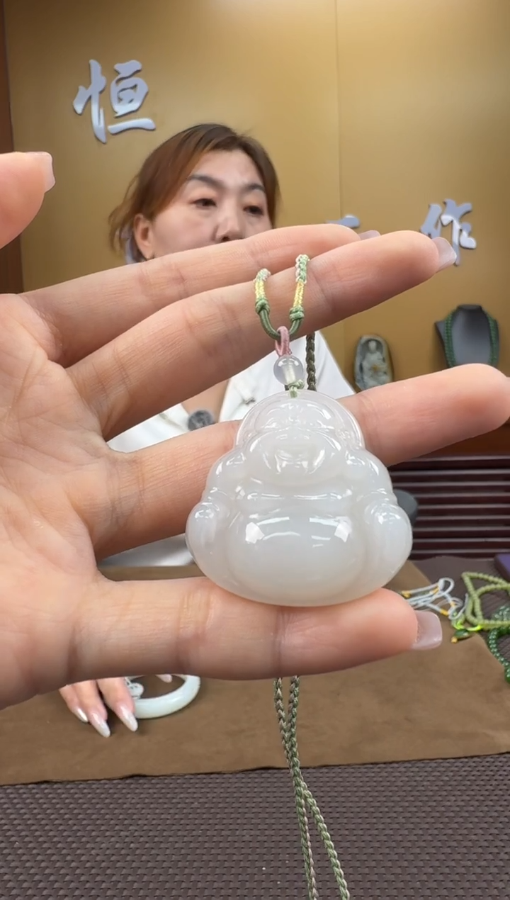 颈饰未镶嵌和田玉挂件佛公990