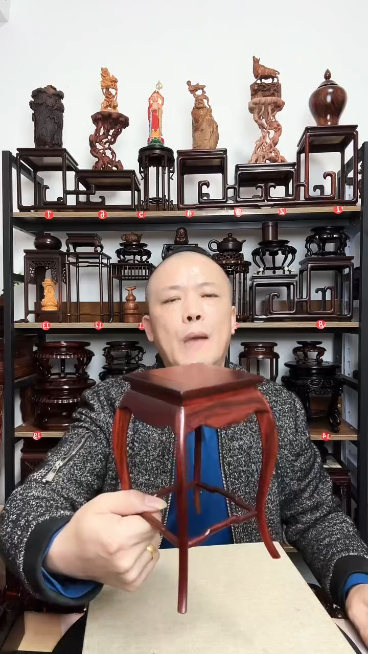 紫砂底座木11正方19高