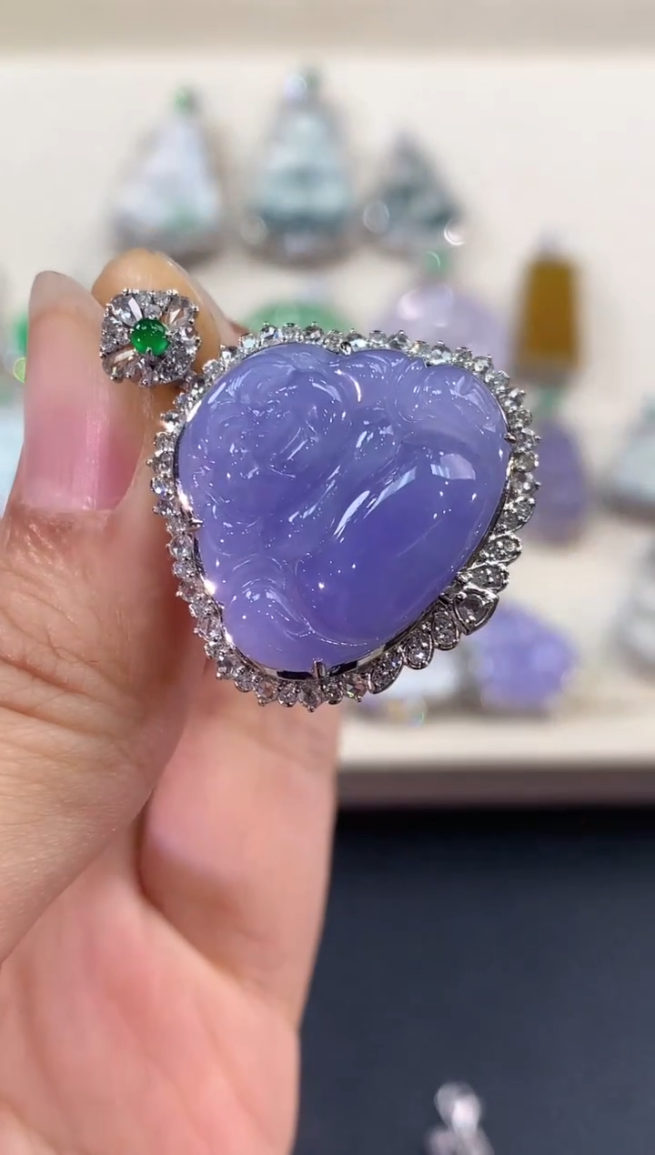 【闪购商品】翡翠吊坠(不含链)18K金镶嵌C 76  有色差