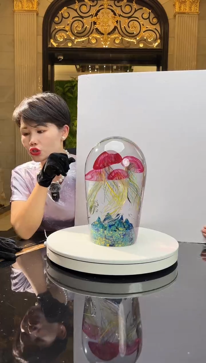 摆件AJ1012081四头金红水母摆件