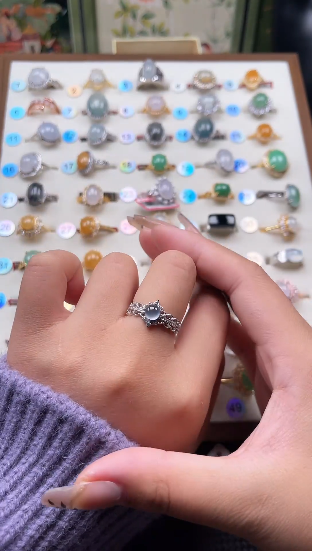 【闪购商品】翡翠戒指银S925镶嵌天然A货翡翠戒指