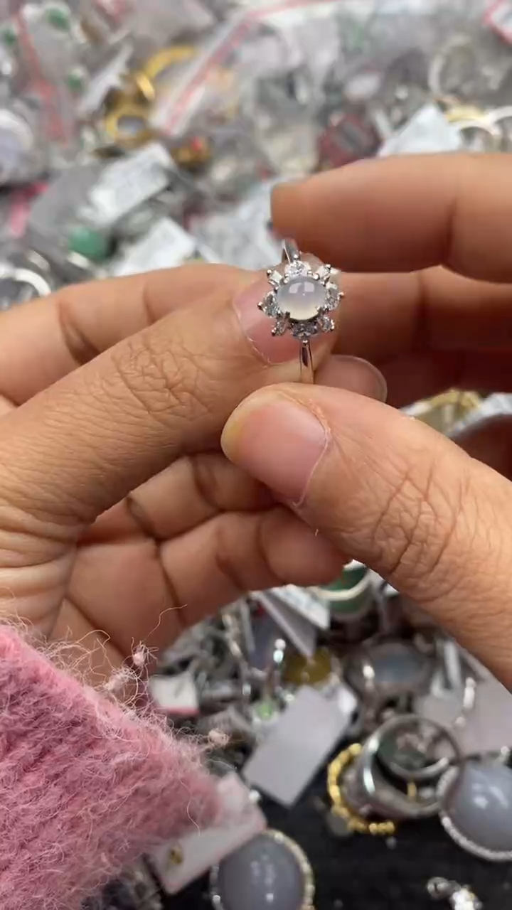 银S925镶嵌戒指翡翠111             2