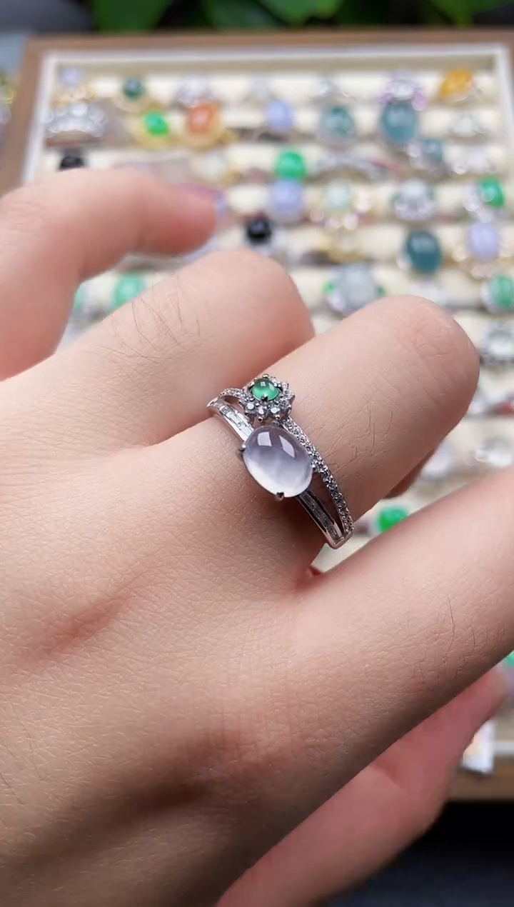 银S925镶嵌戒指翡翠40