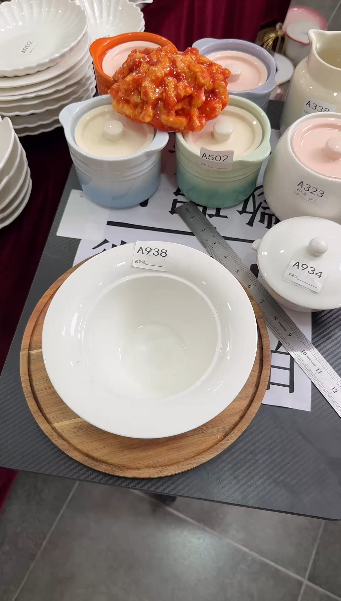 摆件陶A938 微瑕 8英寸帽子碗