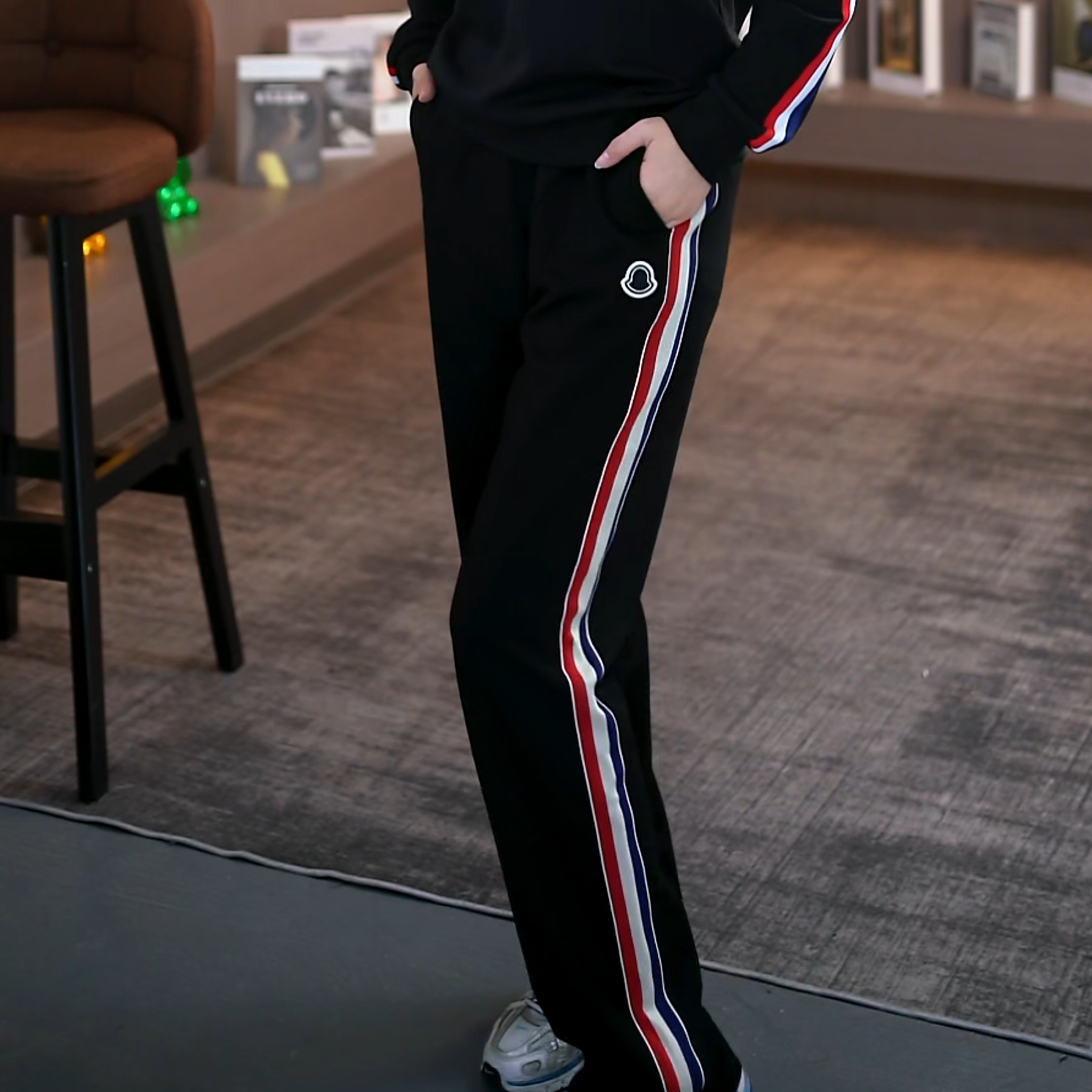 ICE COOREL/酷睿冰尊轻奢织带经典高品质直筒时尚条纹百搭休闲裤