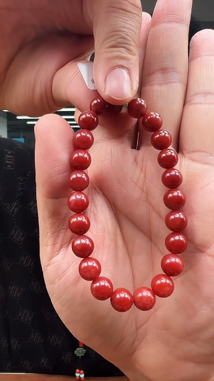 未镶嵌珠串南红玛瑙C24保山大黑洞8mm+