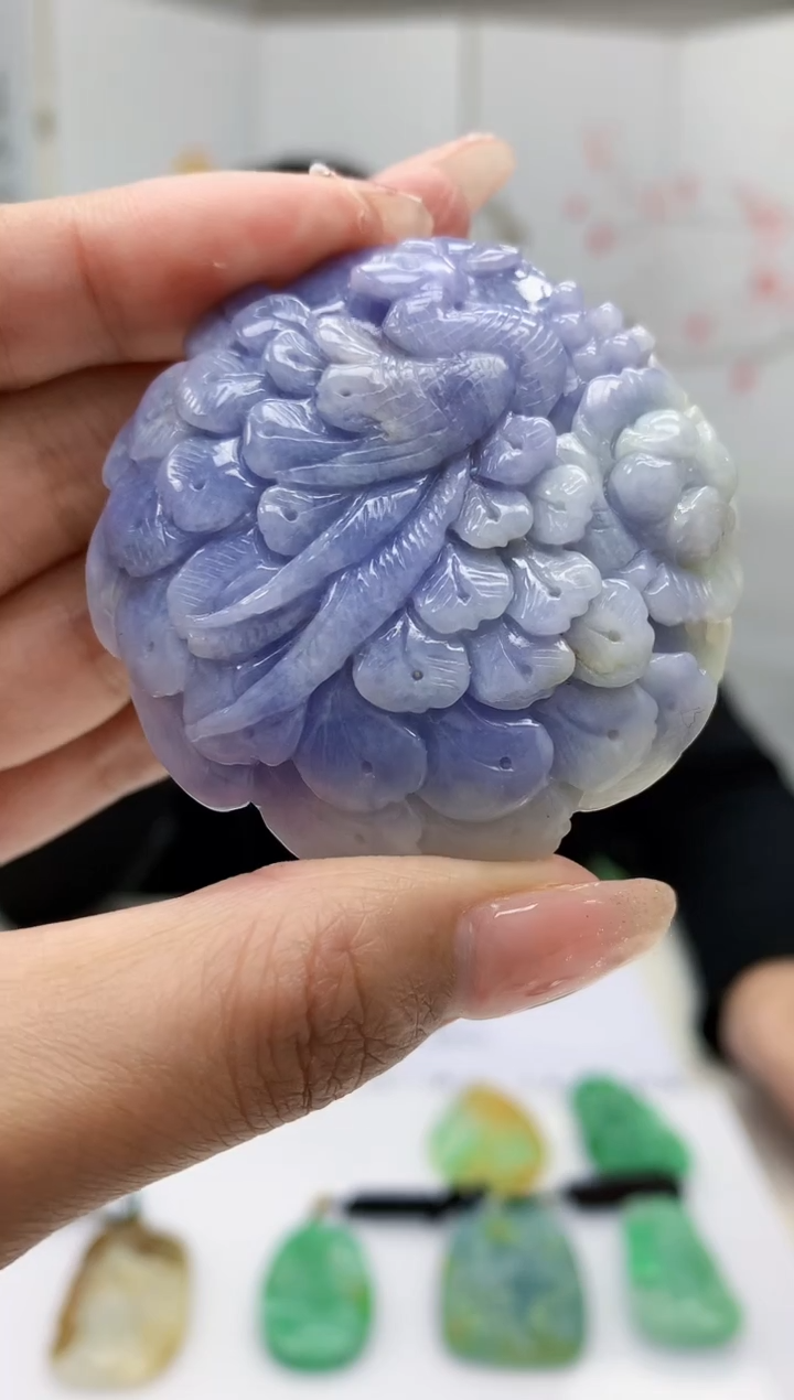 【闪购商品】定制翡翠未镶嵌5152MM-毛货挂件101