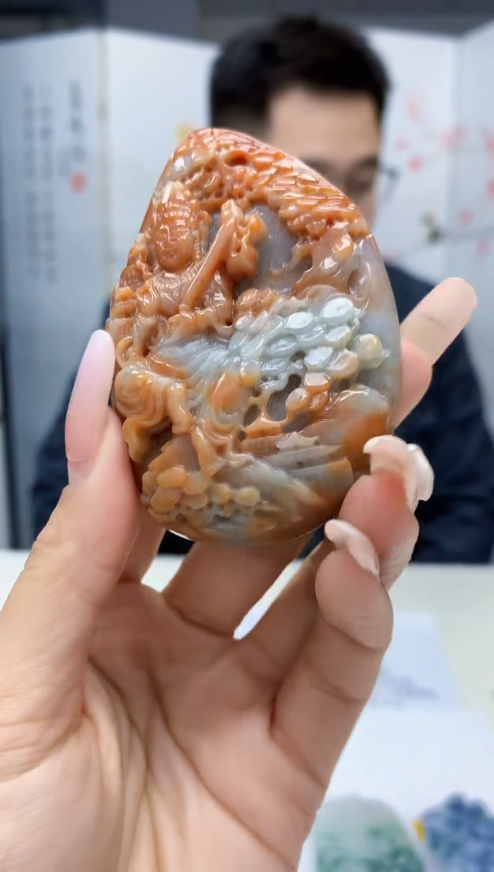 【闪购商品】定制翡翠未镶嵌5153lr-毛货挂件观音30