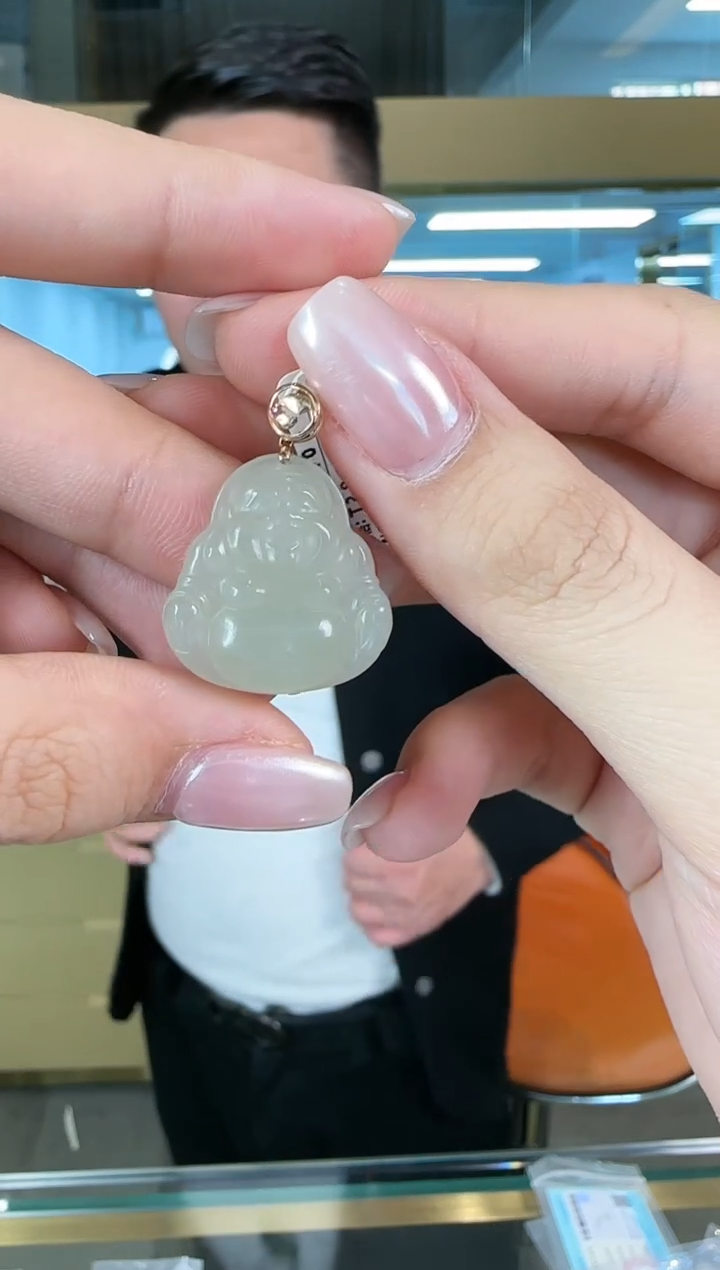 【闪购商品】和田玉吊坠18K金镶嵌0116-057