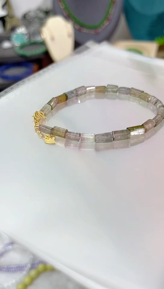 【闪购商品】西瓜碧玺手链银S925镶嵌另外一条西瓜99