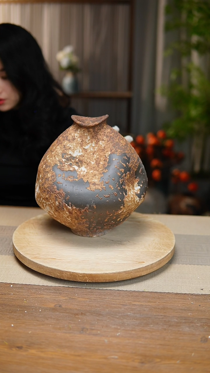【闪购商品】陶瓷  花器诧寂棕大肚