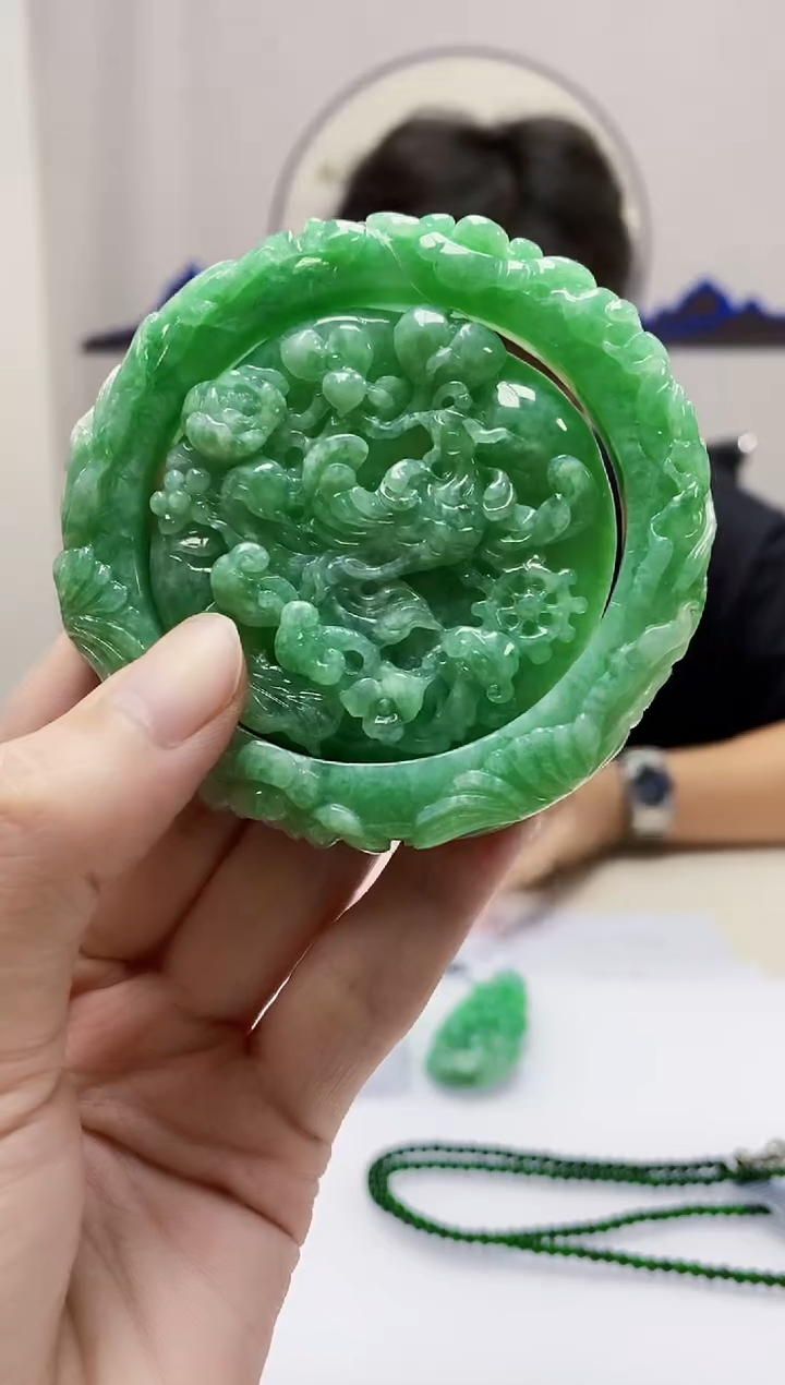 定制翡翠未镶嵌4688zm-毛货手镯（56圈）127