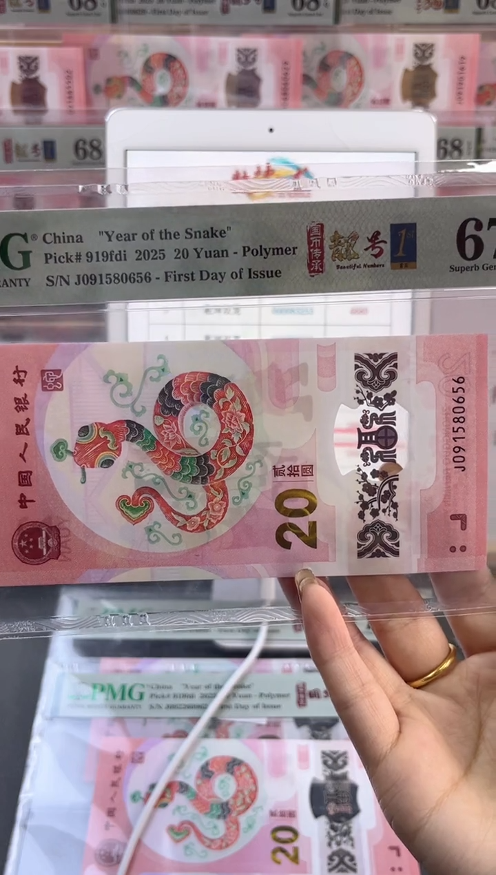 【闪购商品】塑料蛇钞靓号四标首日PMG67分尾656