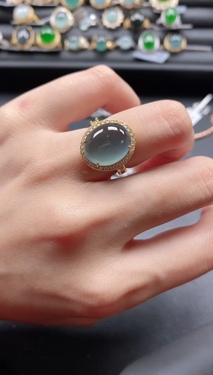 【闪购商品】翡翠戒指银S925镶嵌1111