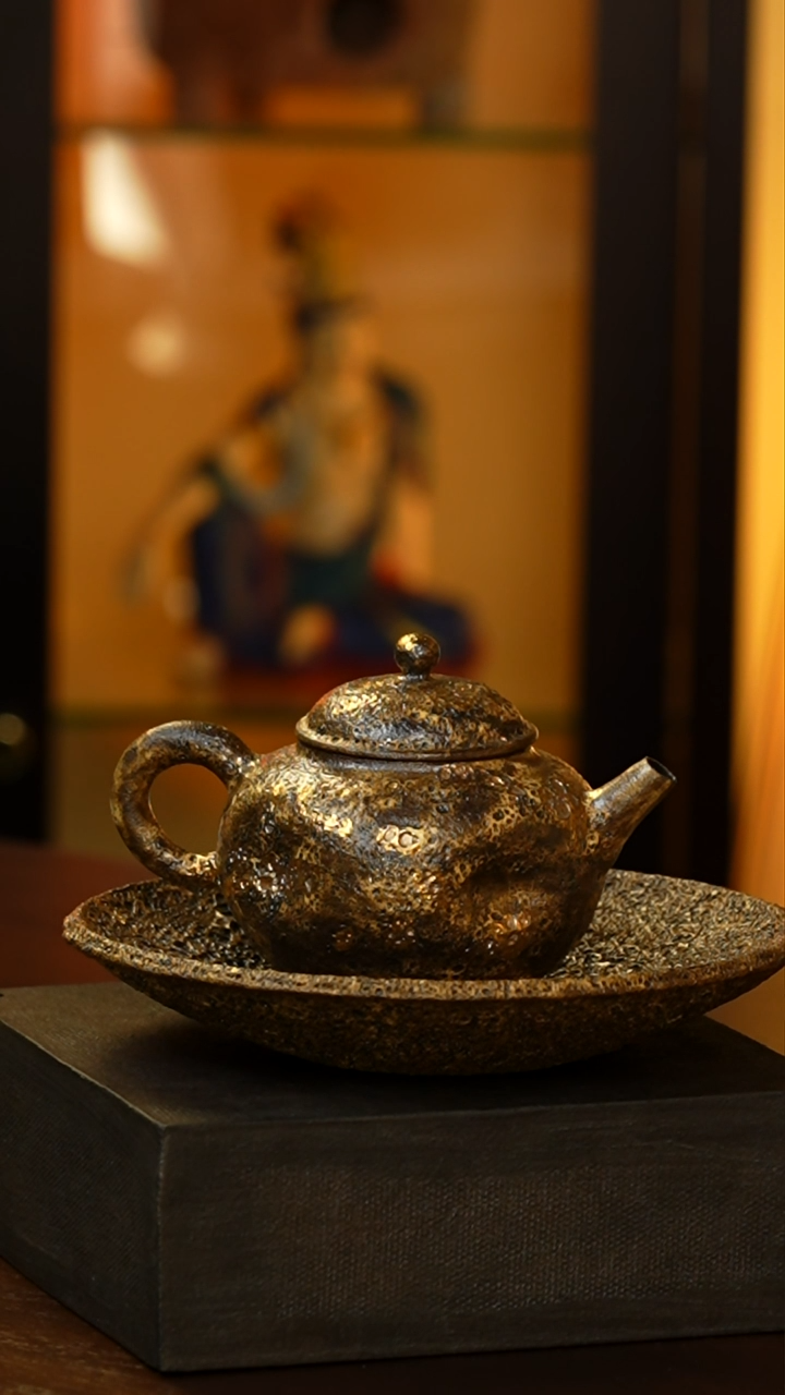 刷金陶壶加刷金壶承