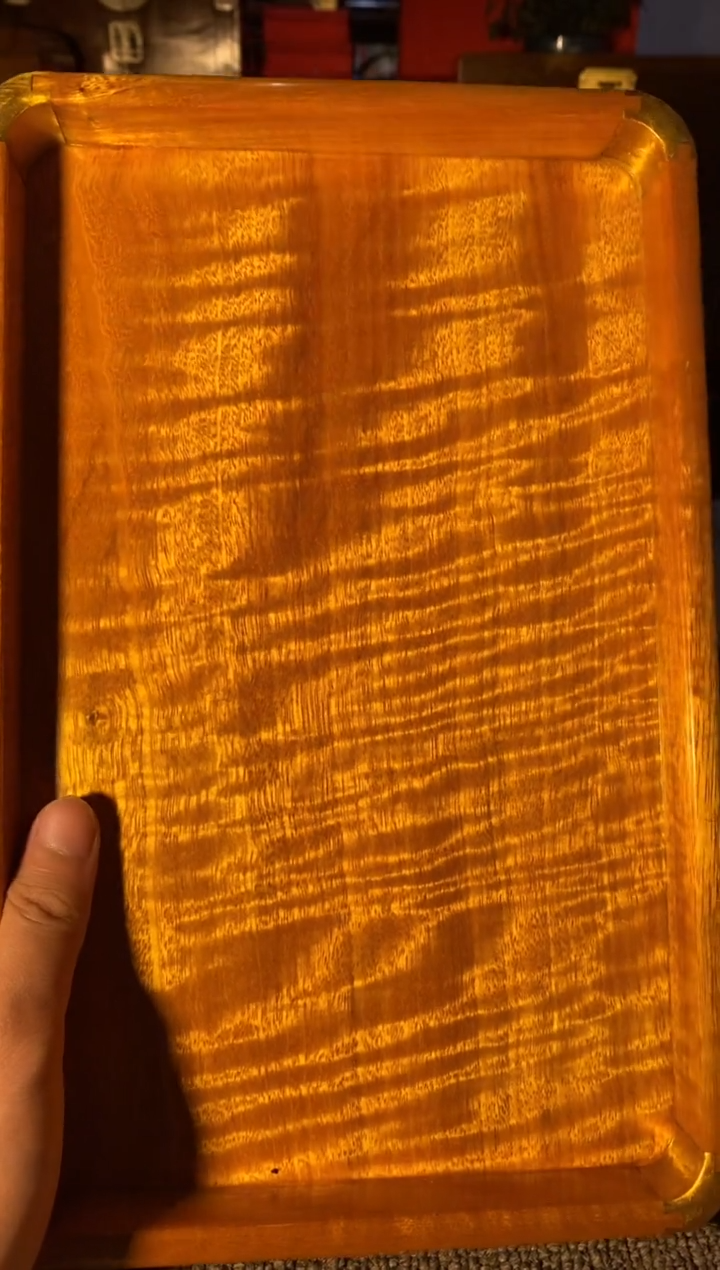 【闪购商品】金丝楠木艺金丝楠文承盘F5