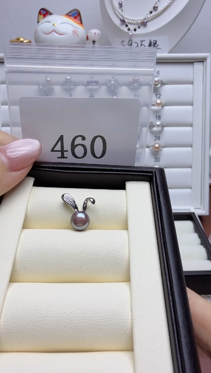 吊坠(不含链)银S925镶嵌淡水珍珠燕**好460