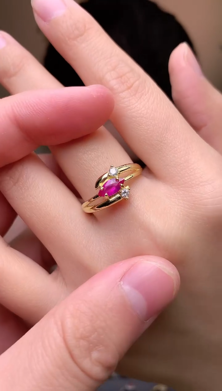 【闪购商品】红宝石戒指银S925镶嵌戒指