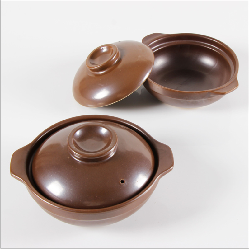 商用耐高温带把小砂锅明黄焖鸡米饭锅带柄煲仔饭米线土陶锅沙锅