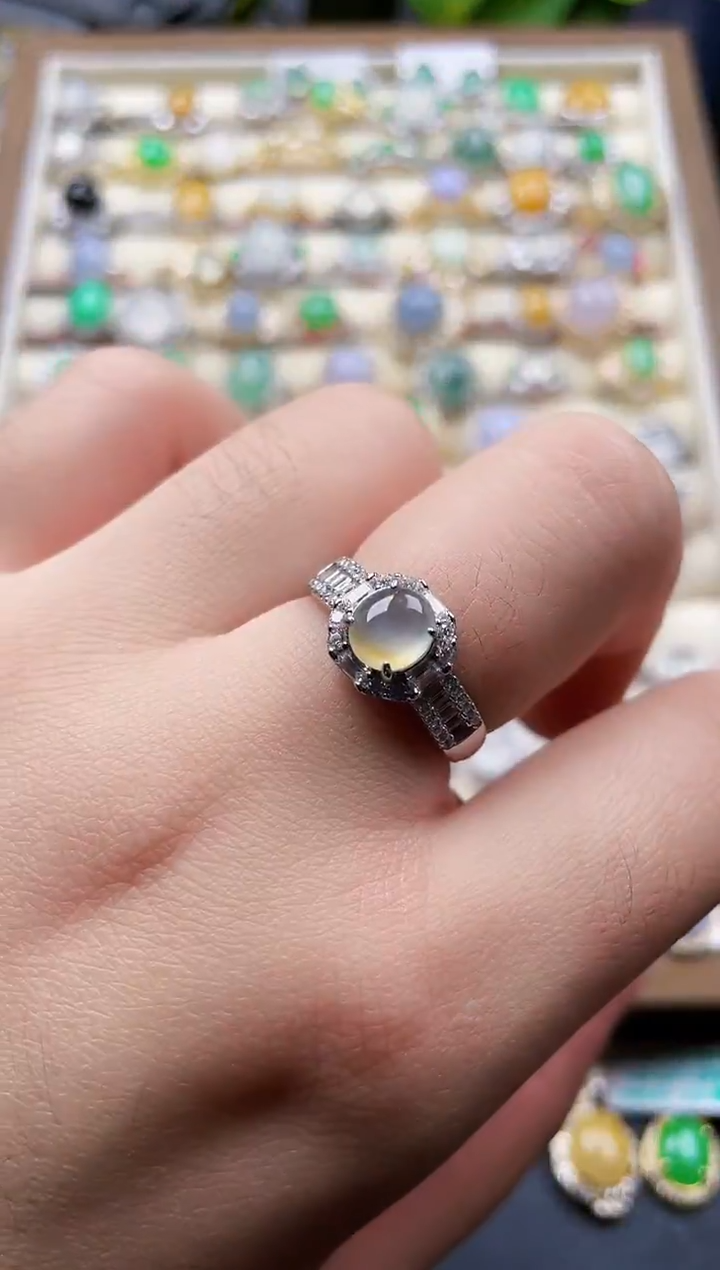 银S925镶嵌戒指翡翠12